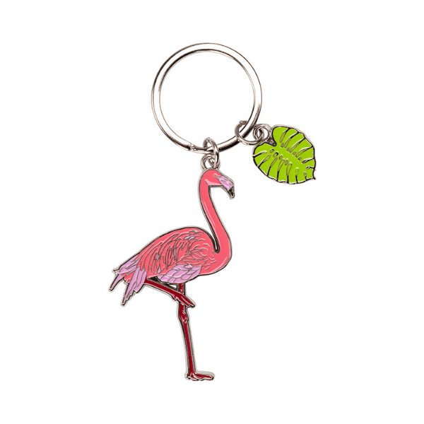 Kovinski obesek za ključe flamingo
